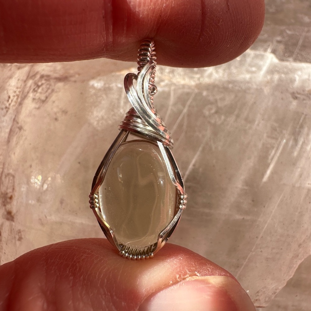 Sterling Silver Natural Citrine Necklace Pendant - Picture 4 of 6